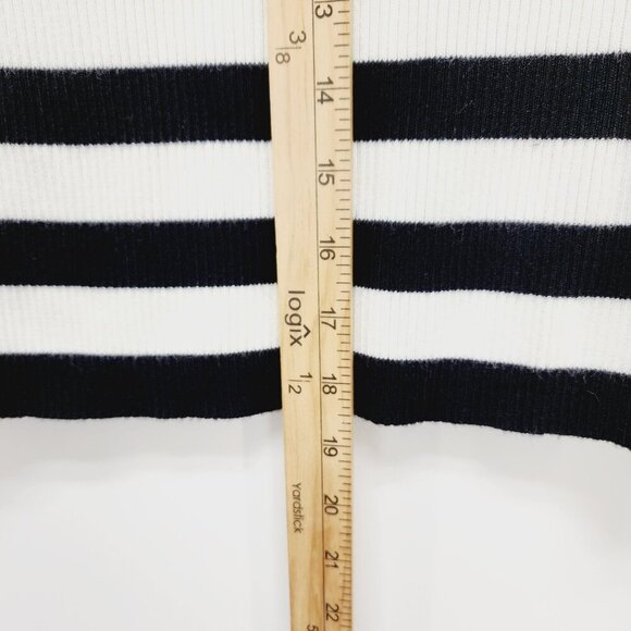 Broadway shirt Black & White Striped Off-Shoulder Ribbed Size S - Picture 6 of 9
